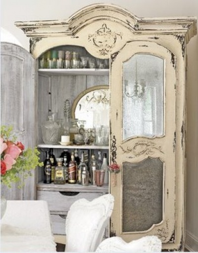 Vintage Armoire Bar Cabinet
